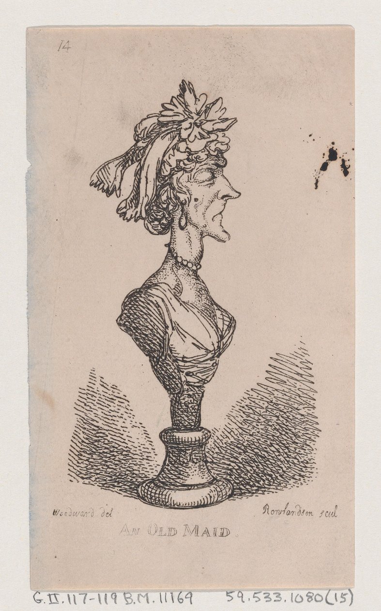 一个老处女，1808., 1808. 作者 托马斯·罗兰森