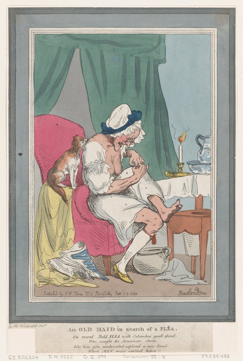 An Old Maid In Search of a Flea, September 25, 1794., September 25, 1794. 作者 托马斯·罗兰森