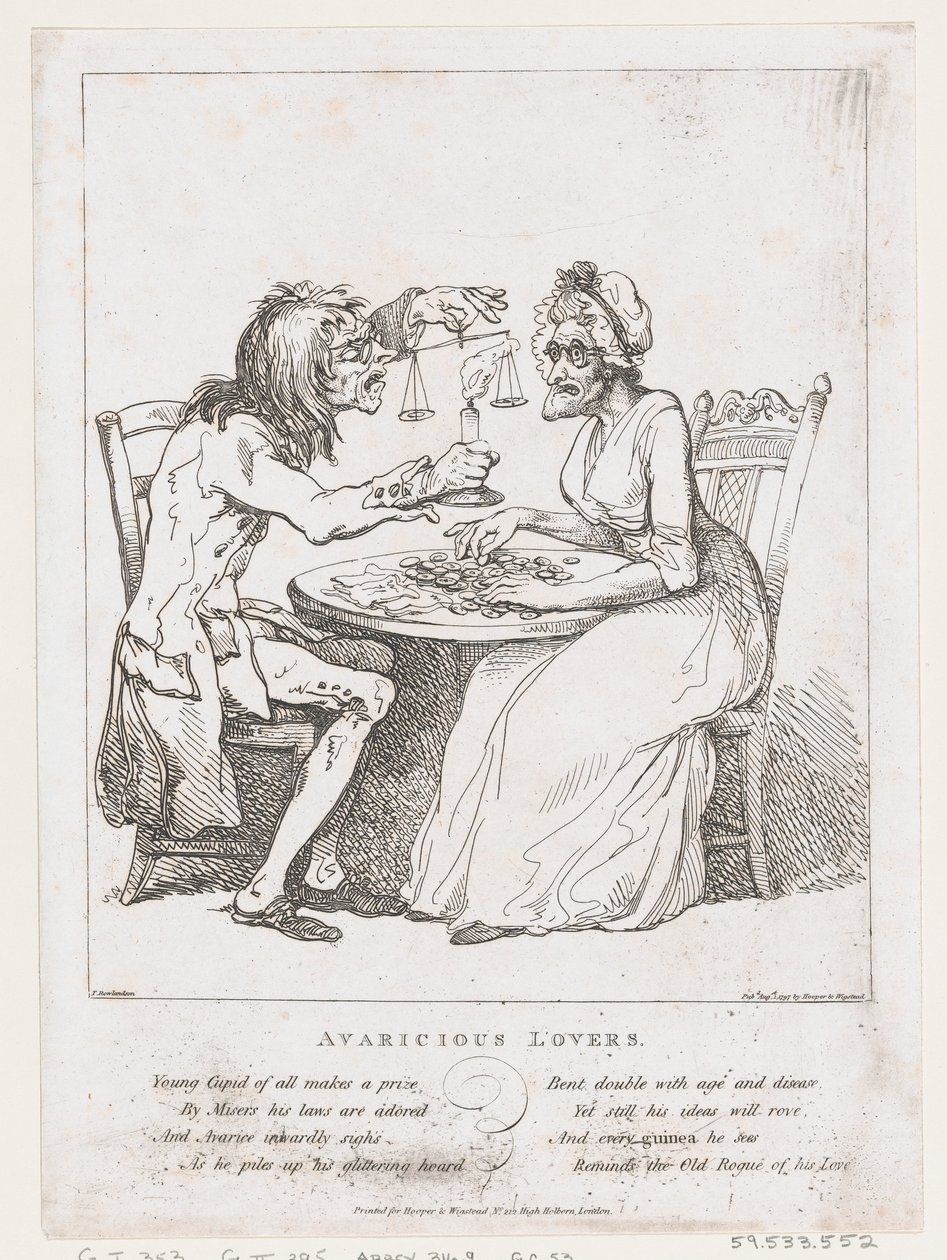Avaricious Lovers, August 1, 1797., August 1, 1797. 作者 托马斯·罗兰森