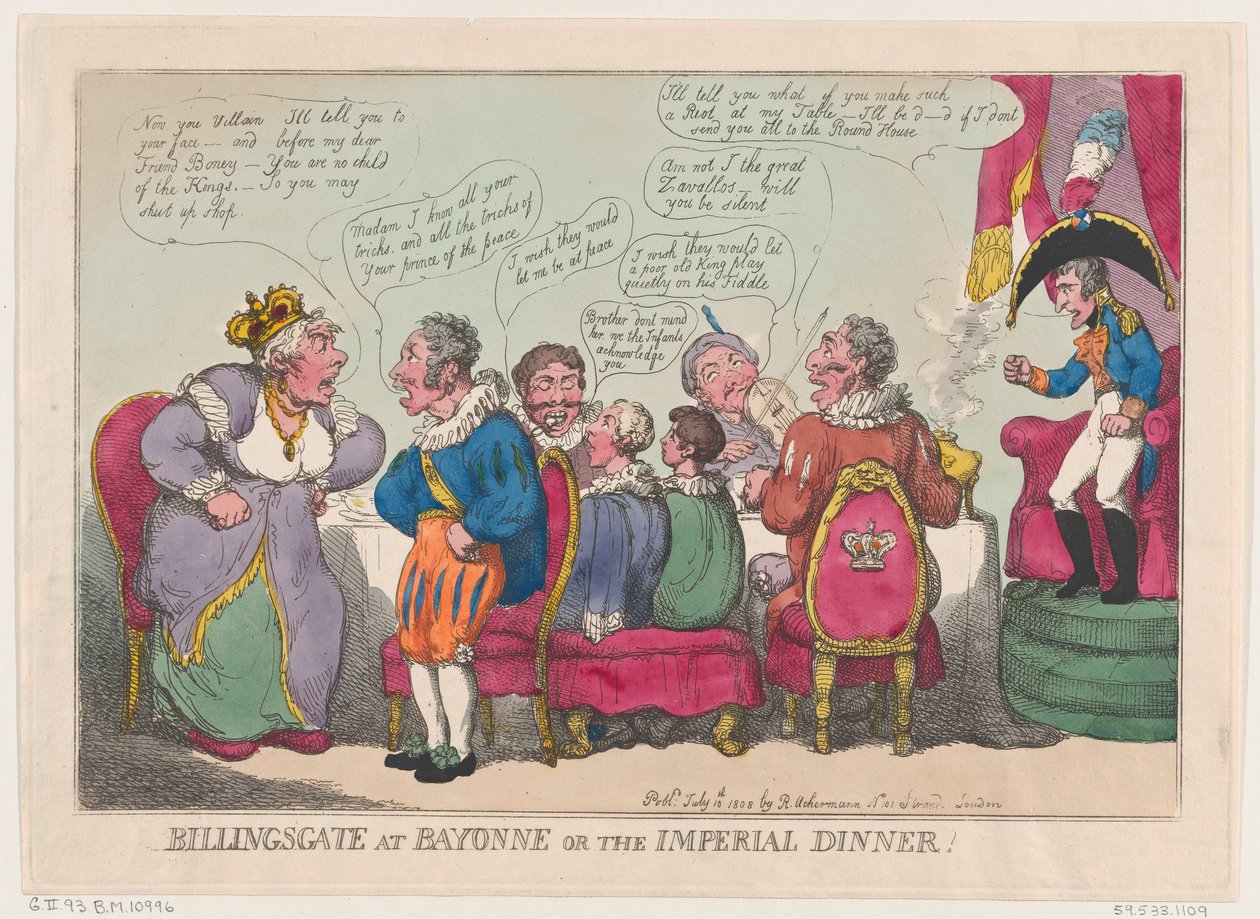 Billingsgate at Bayonne, or The Imperial Dinner!, July 10, 1808. 作者 托马斯·罗兰森