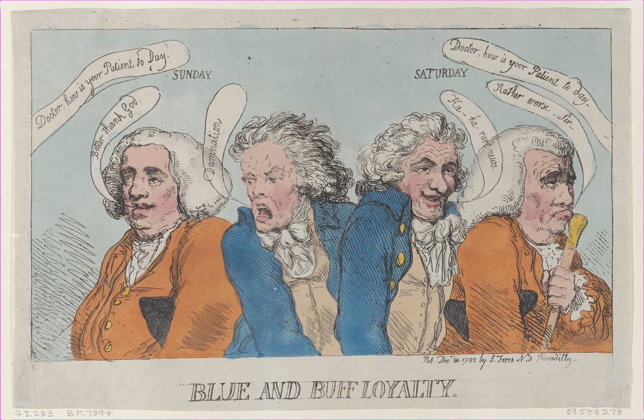Blue and Buff Loyalty, December 31, 1788.，1788年12月31日。 作者 托马斯·罗兰森