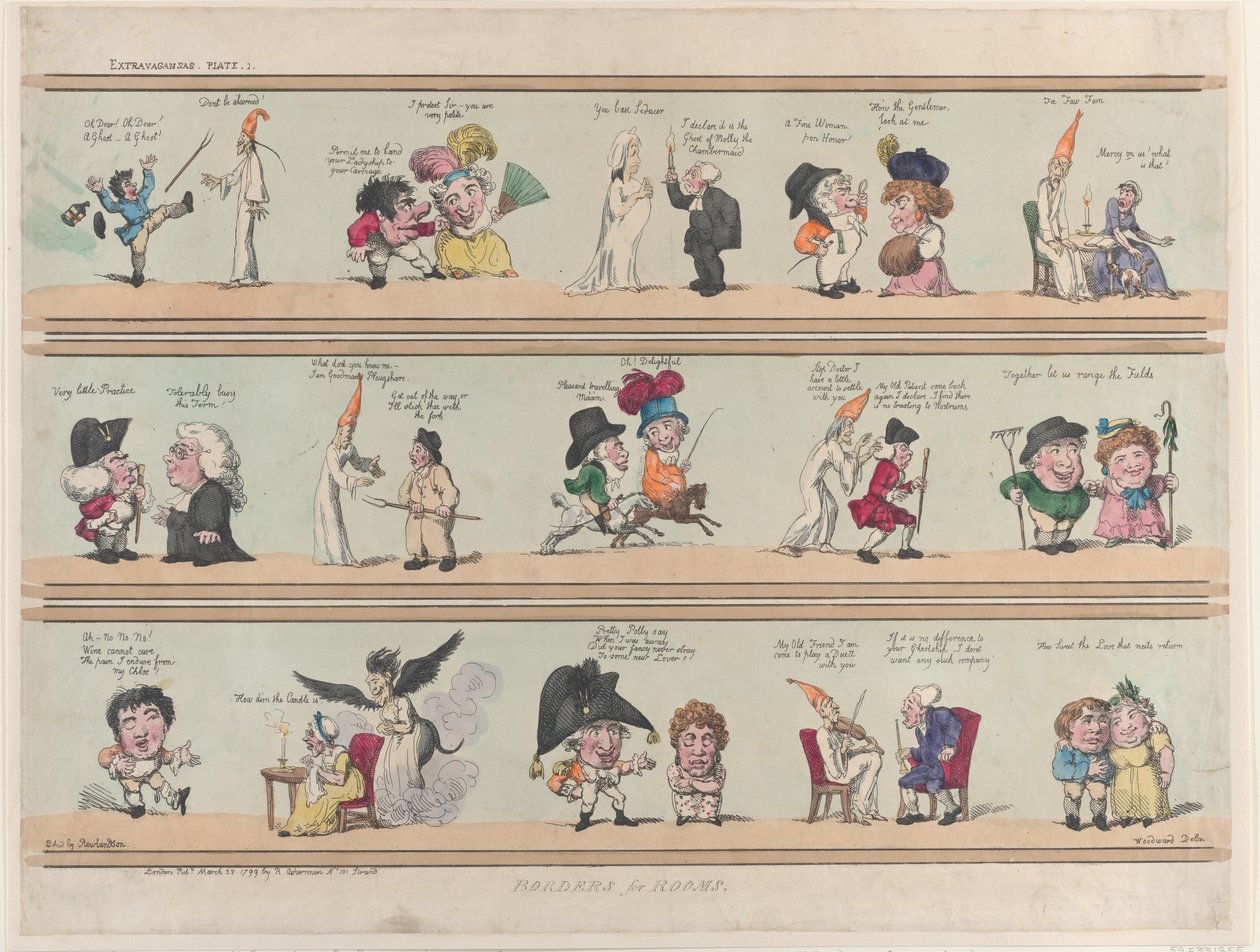 Borders for Rooms, Extravaganzas Plate 1, March 28, 1799. , March 28, 1799. 作者 托马斯·罗兰森