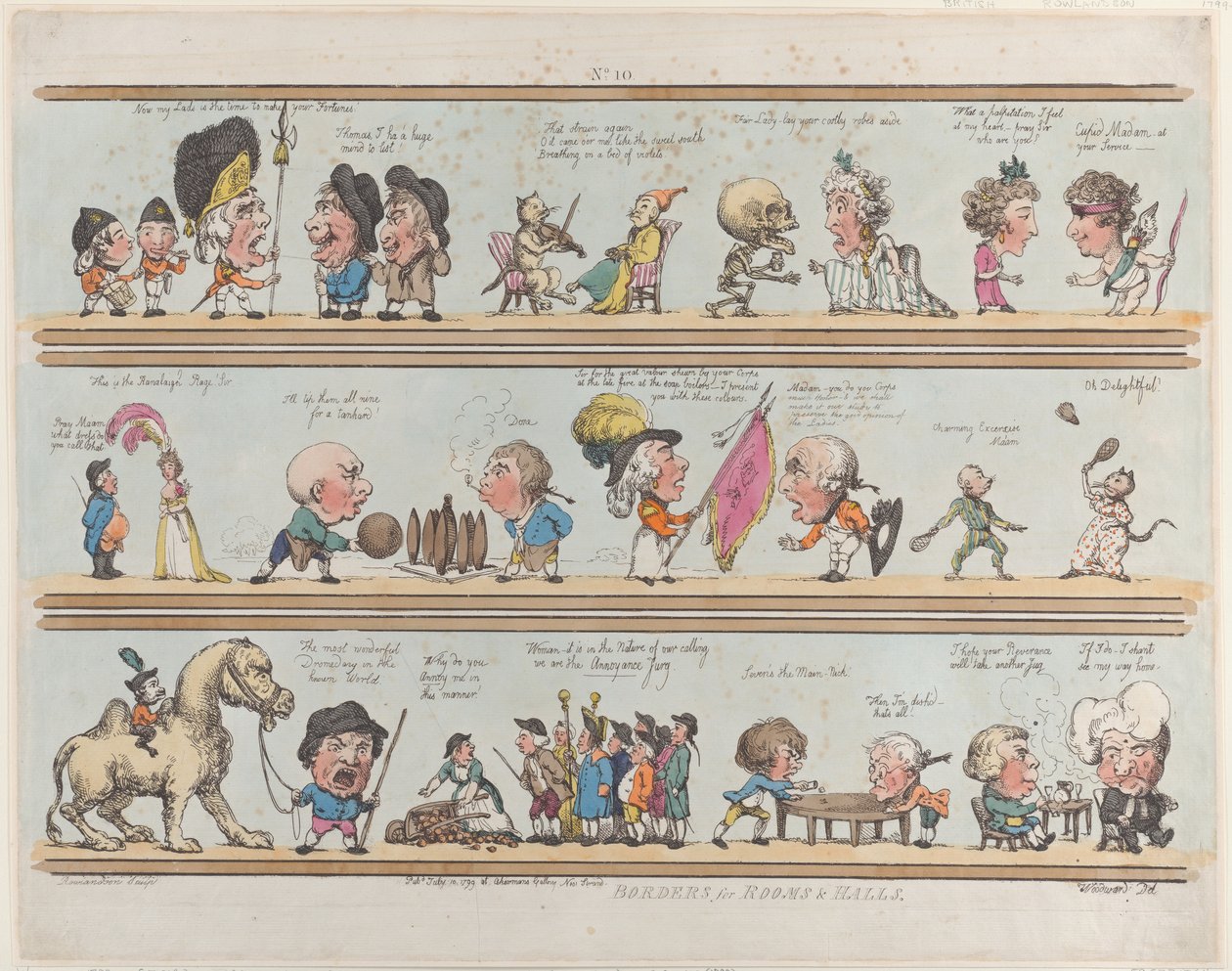 Borders for Rooms & Halls, Plate 10, July 10, 1799., July 10, 1799. 作者 托马斯·罗兰森