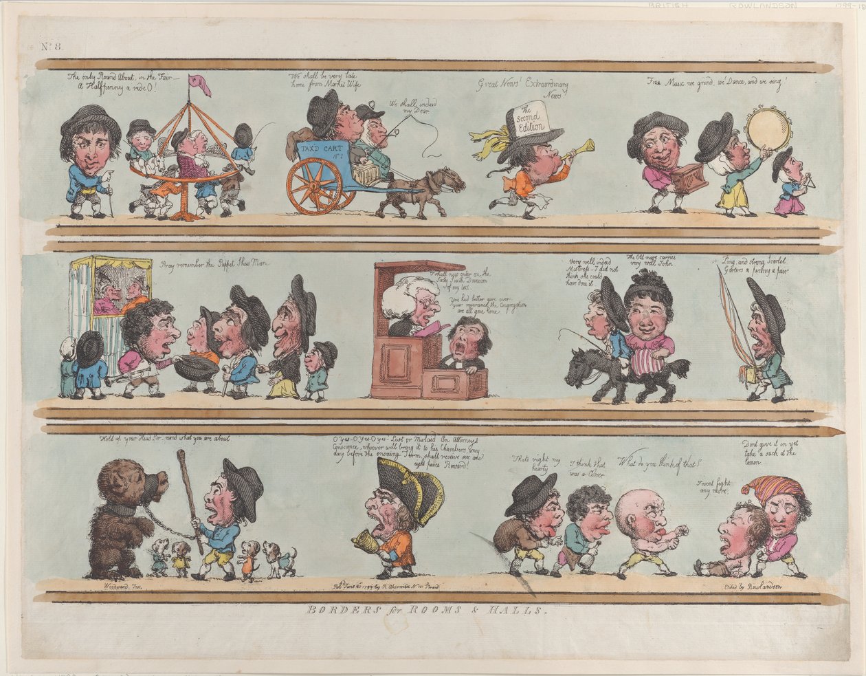 Borders for Rooms & Halls, Plate 8, June 20, 1799., June 20, 1799. 作者 托马斯·罗兰森