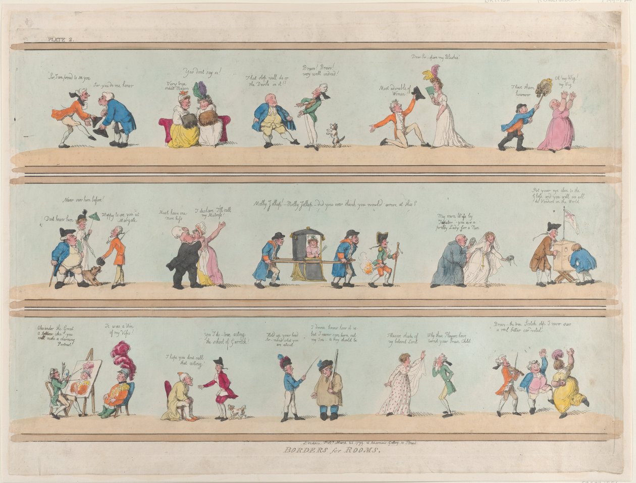 Borders for Rooms, Plate 2, March 25, 1799., March 25, 1799. 作者 托马斯·罗兰森