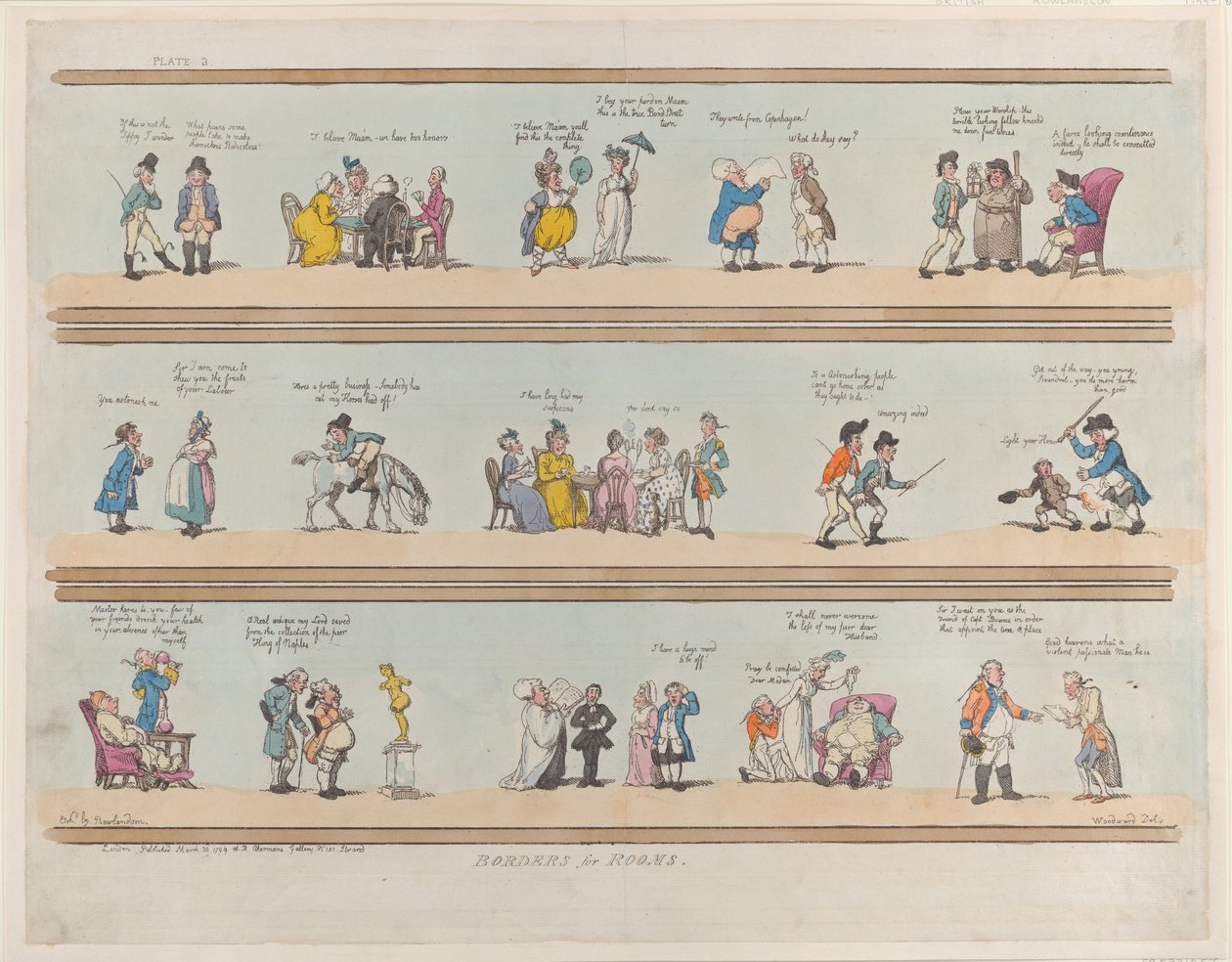 Borders for Rooms, Plate 3, March 30, 1799., March 30, 1799. 作者 托马斯·罗兰森