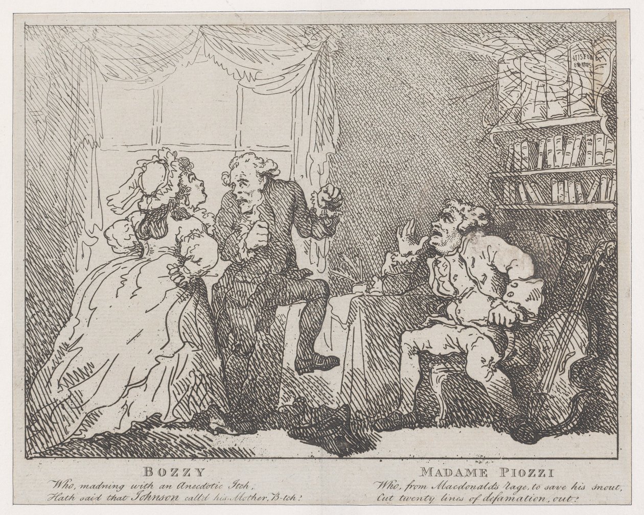 Bozzy和Piozzi夫人 Frontispiece, Bozzy and Piozzi by Peter Pindar, 1780-86., 1780-86. 作者 托马斯·罗兰森