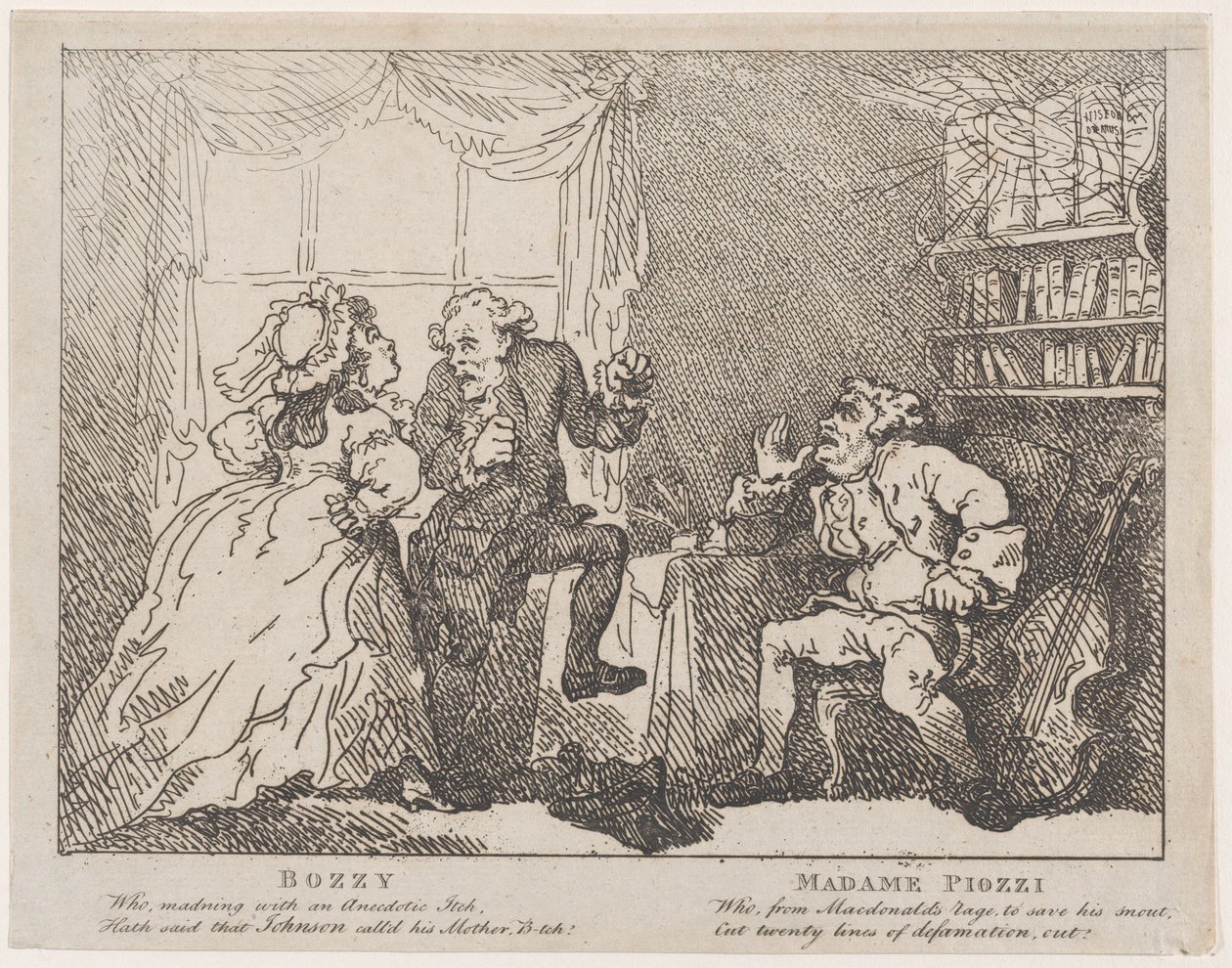 Bozzy和Piozzi夫人 Frontispiece, Bozzy and Piozzi by Peter Pindar, 1780-86., 1780-86. 作者 托马斯·罗兰森