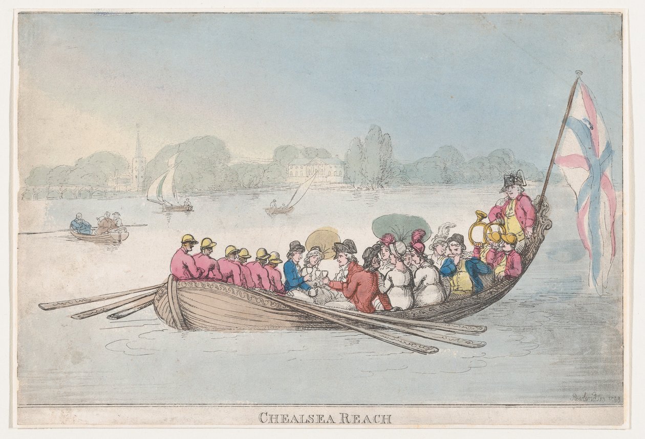 Chelsea Reach, 1799, 1799. 作者 托马斯·罗兰森
