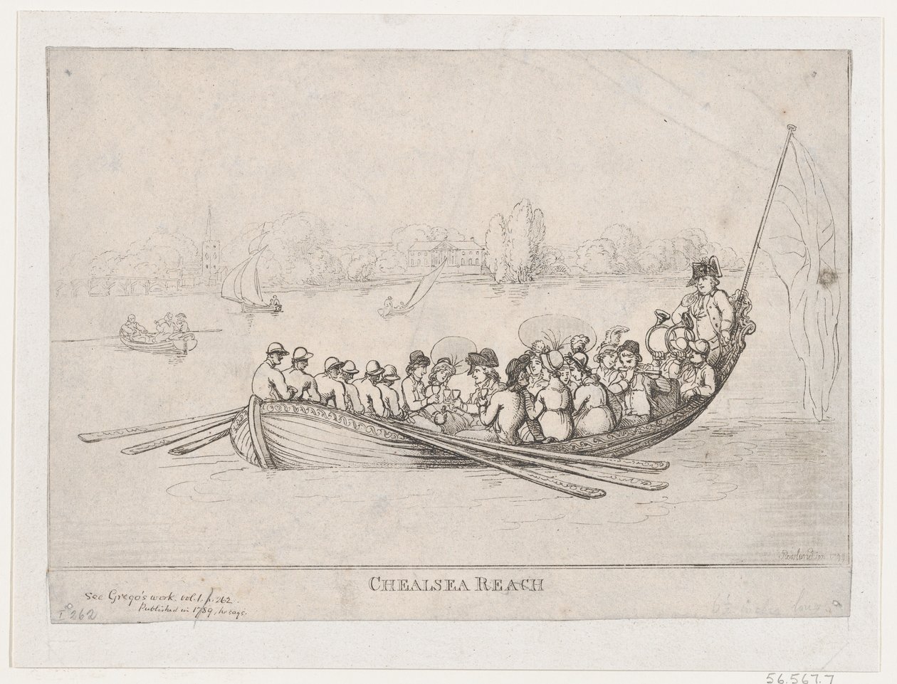 Chelsea Reach, 1799, 1799. 作者 托马斯·罗兰森