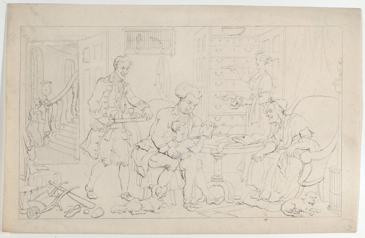 童年：The First Tutor, from The Dance of Life, September 1, 1817., September 1, 1817. 作者 托马斯·罗兰森