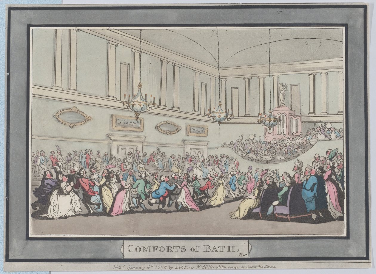 Comforts of Bath, Plate 10, January 6, 1798., January 6, 1798. 作者 托马斯·罗兰森