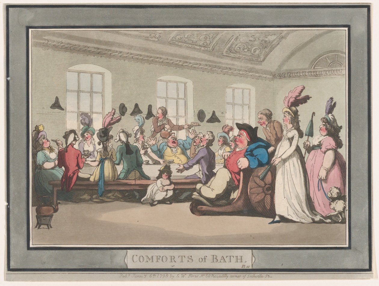 Comforts of Bath, Plate 11, January 6, 1798., January 6, 1798. 作者 托马斯·罗兰森