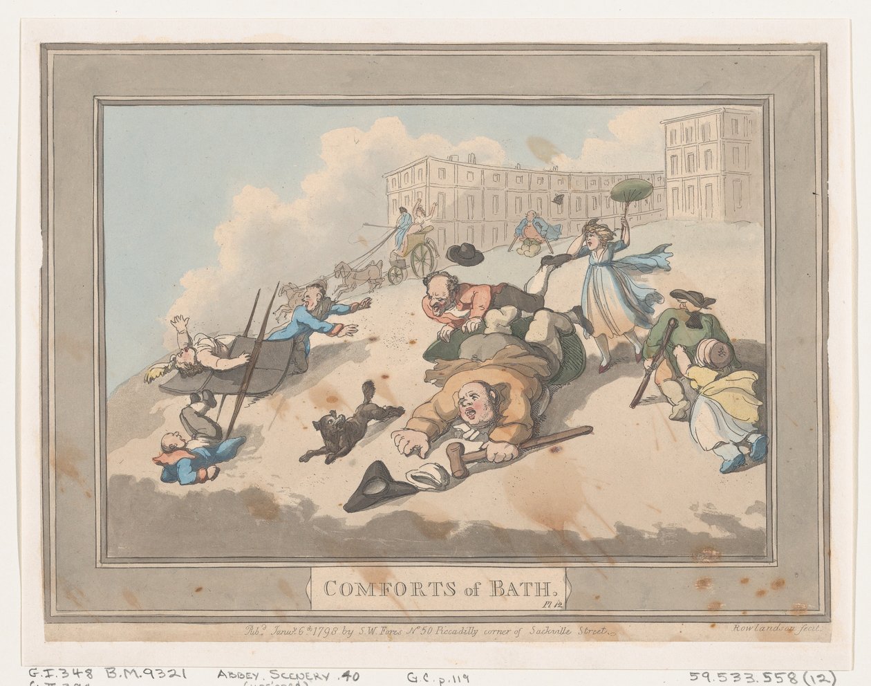 Comforts of Bath, Plate 12, January 6, 1798., January 6, 1798. 作者 托马斯·罗兰森