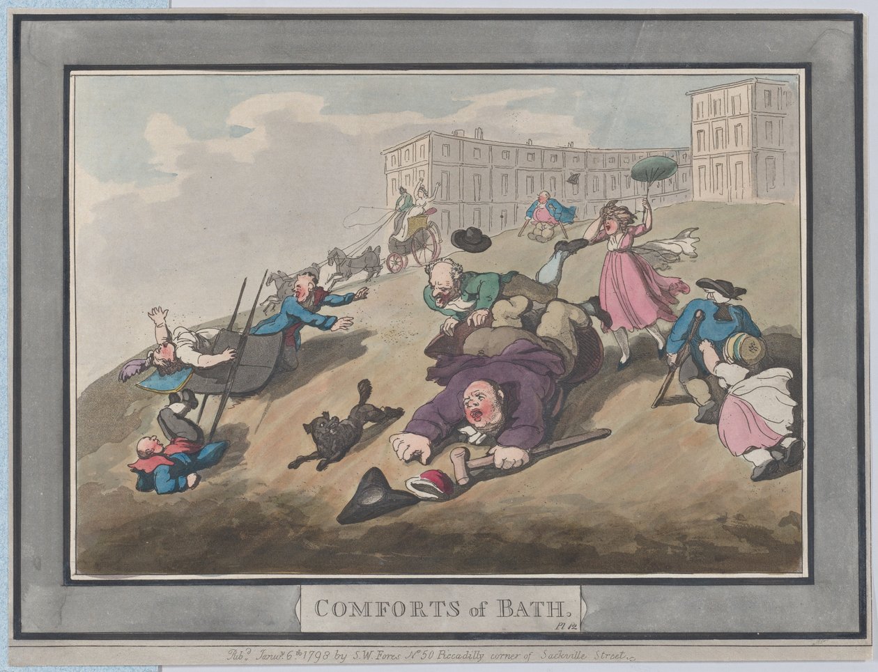 Comforts of Bath, Plate 12, January 6, 1798., January 6, 1798. 作者 托马斯·罗兰森