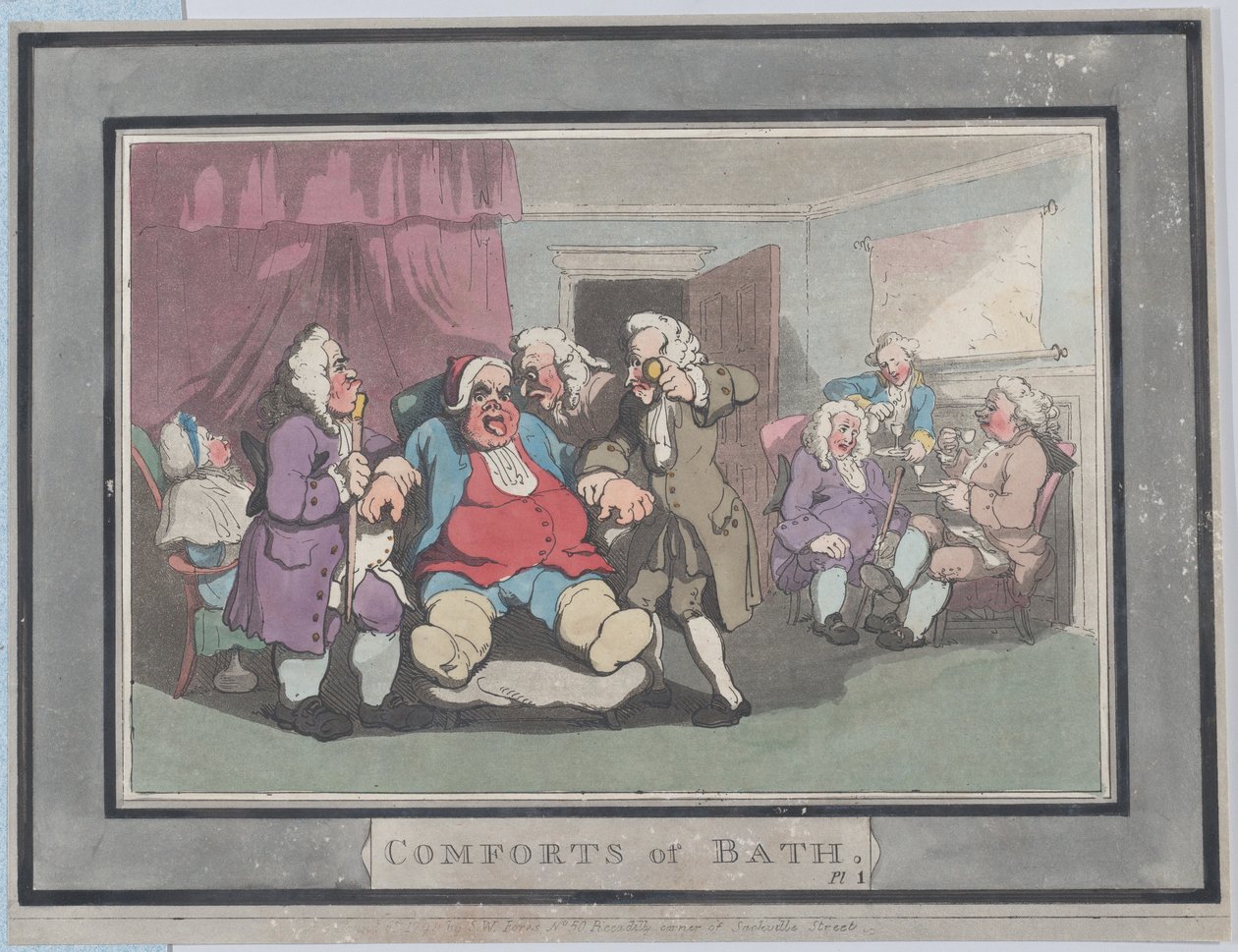 Comforts of Bath, Plate 1, January 6, 1798., January 6, 1798. 作者 托马斯·罗兰森
