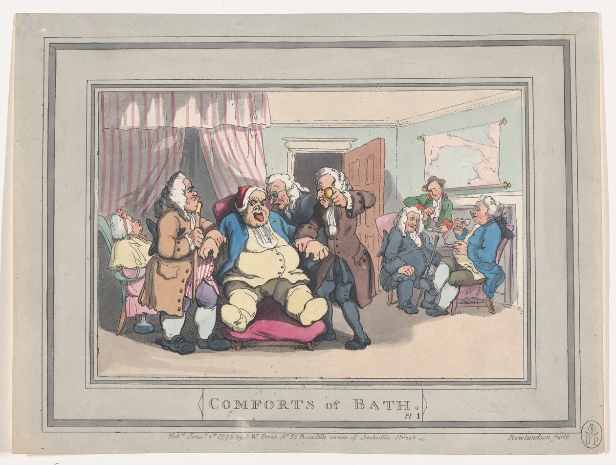 Comforts of Bath, Plate 1, January 6, 1798., January 6, 1798. 作者 托马斯·罗兰森
