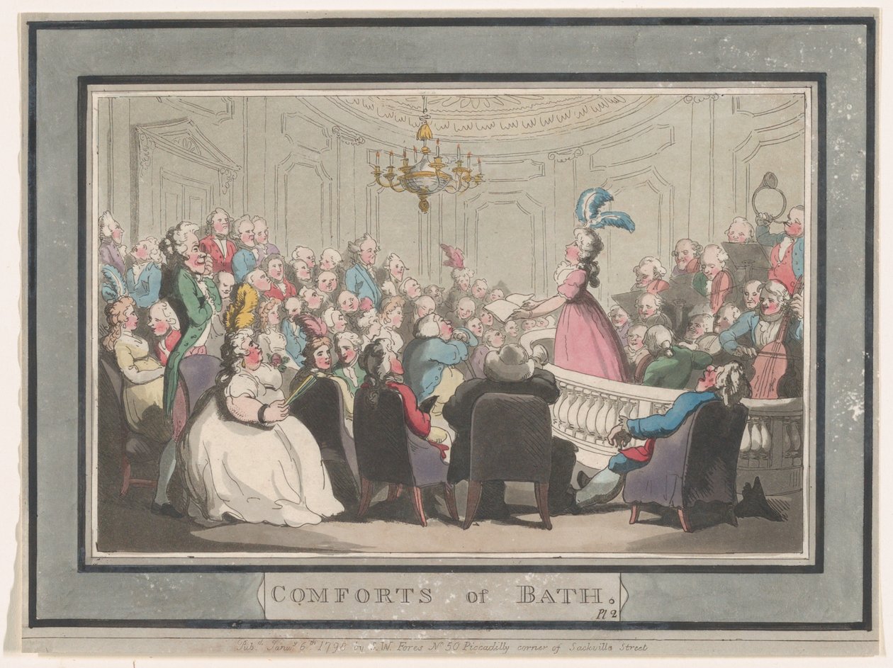 Comforts of Bath, Plate 2, January 6, 1798., January 6, 1798. 作者 托马斯·罗兰森