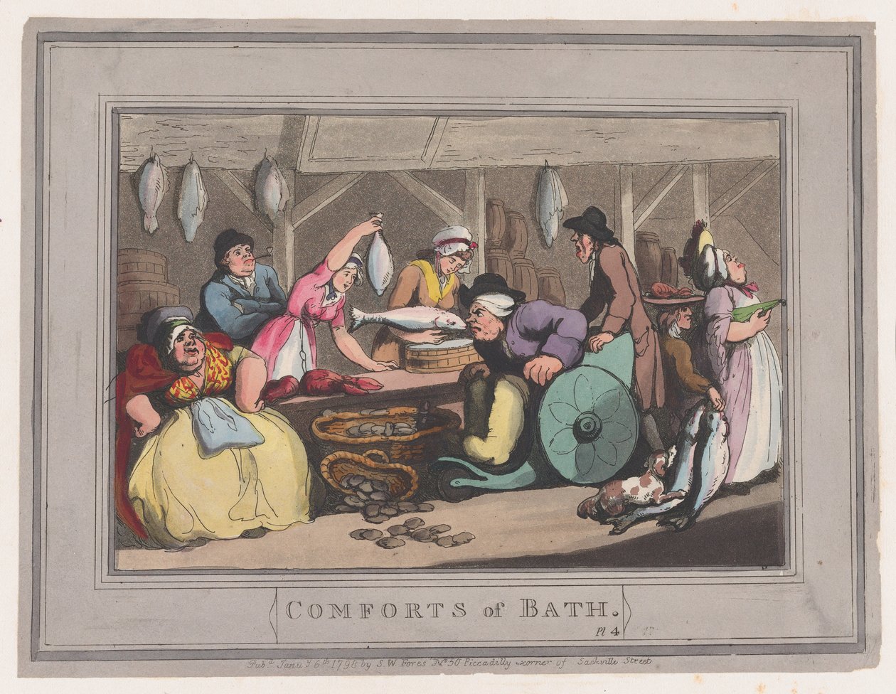 Comforts of Bath, Plate 4, January 6, 1798., January 6, 1798. 作者 托马斯·罗兰森