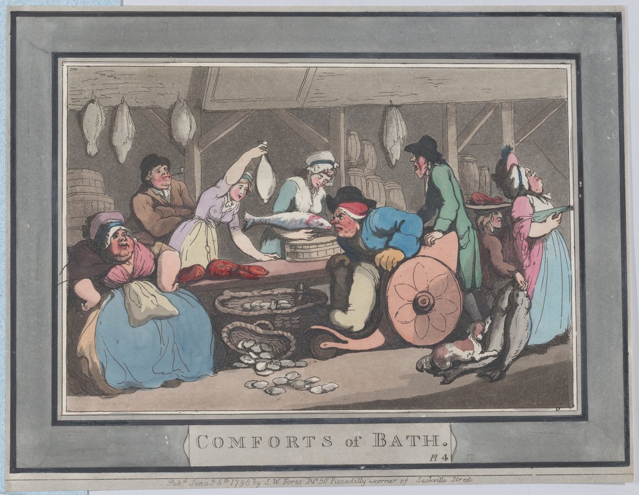 Comforts of Bath, Plate 4, January 6, 1798., January 6, 1798. 作者 托马斯·罗兰森