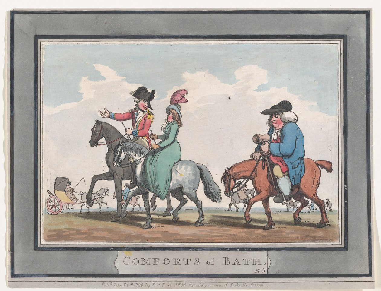 Comforts of Bath, Plate 5, January 6, 1798., January 6, 1798. 作者 托马斯·罗兰森