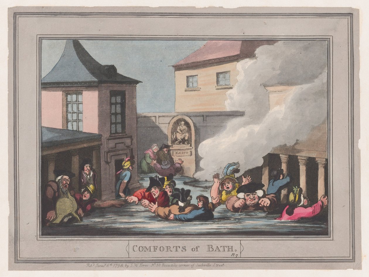 Comforts of Bath, Plate 7, January 6, 1798., January 6, 1798. 作者 托马斯·罗兰森