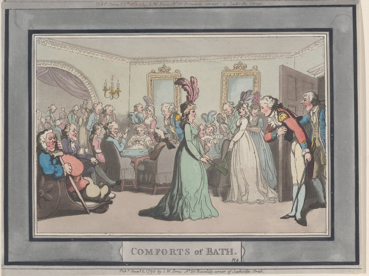 Comforts of Bath, Plate 8, January 6, 1798., January 6, 1798. 作者 托马斯·罗兰森
