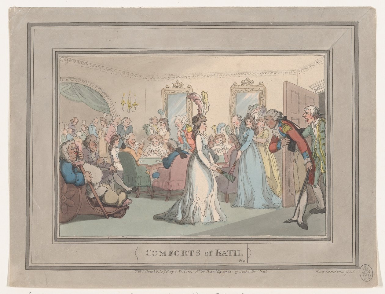 Comforts of Bath, Plate 8, January 6, 1798., January 6, 1798. 作者 托马斯·罗兰森