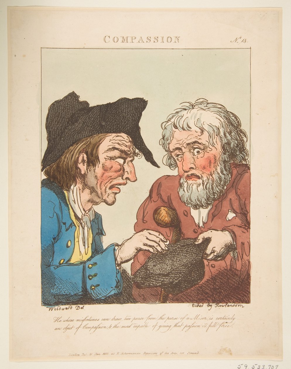 Compassion Le Brun Travested, or Caricatures of the Passions, January 21, 1800. 作者 托马斯·罗兰森
