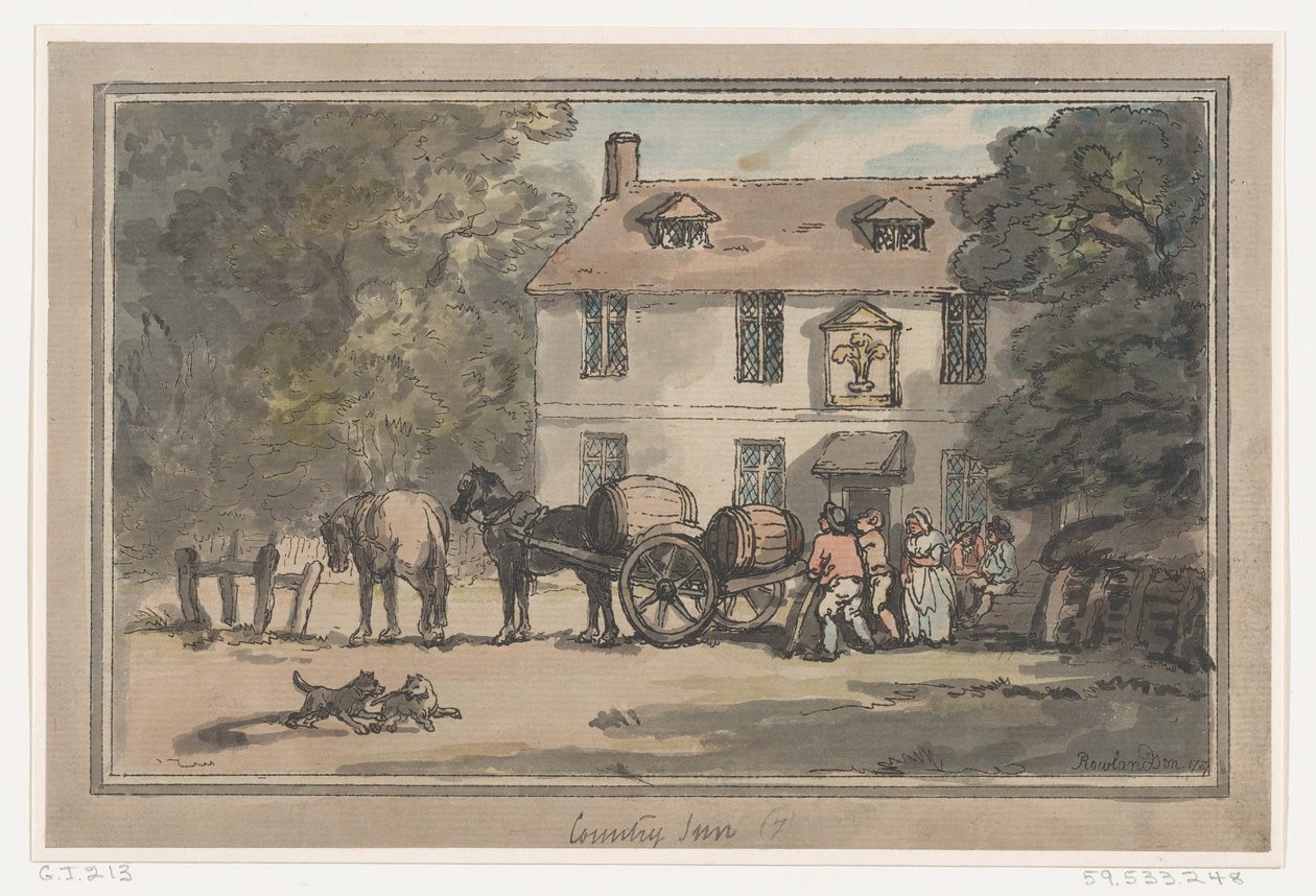 乡村旅馆，1787., 1787. 作者 托马斯·罗兰森