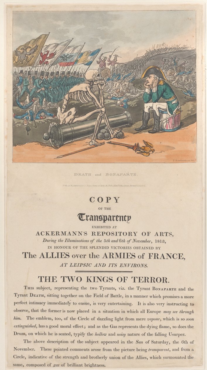 Death and Bonaparte, The Two Kings of Terror, January 1, 1814. 作者 托马斯·罗兰森