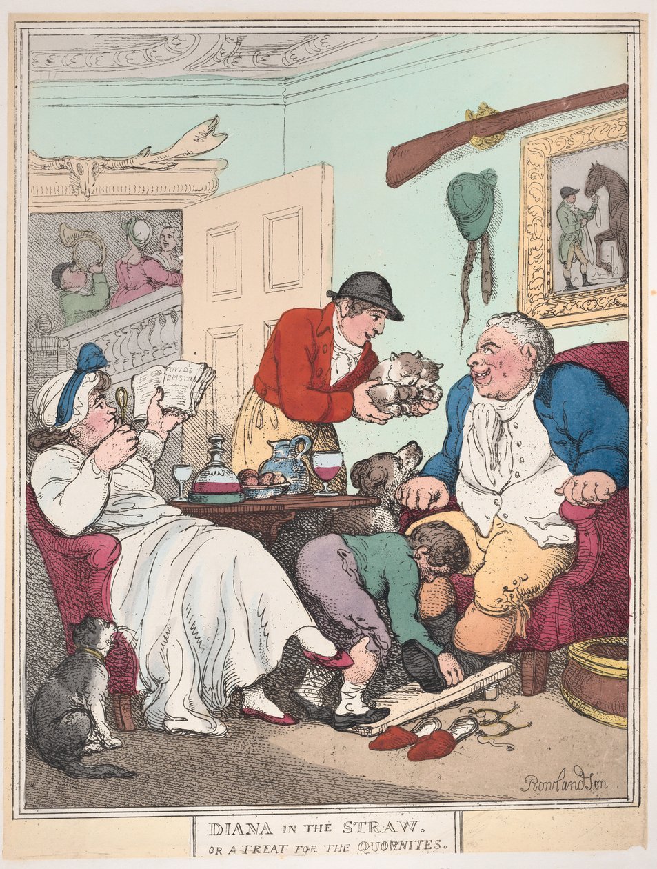 Diana in the Straw, or A Treat for Quornites, January 1, 1804., January 1, 1804. 作者 托马斯·罗兰森