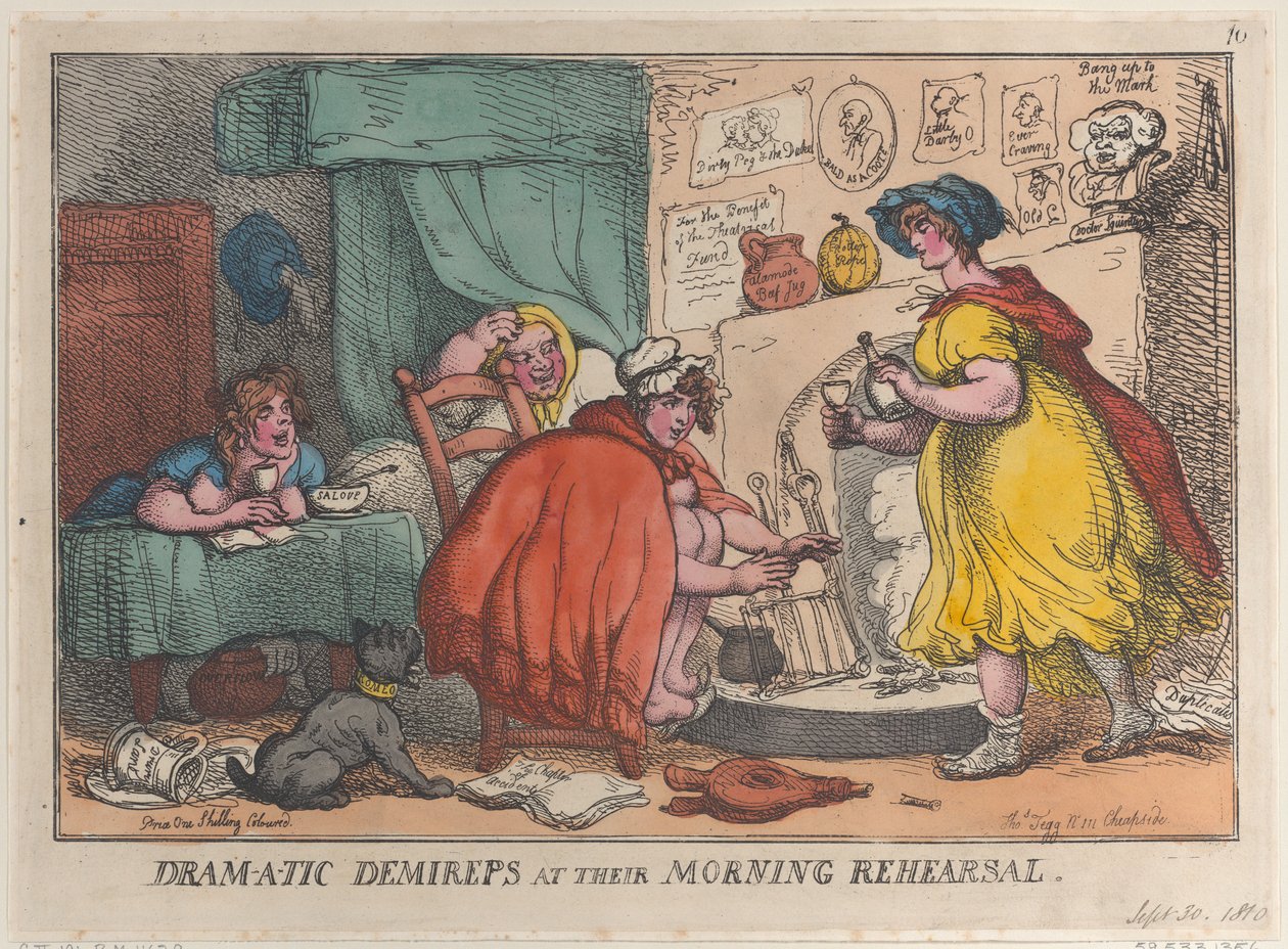 Dram-a-tic Demireps at their Morning Rehearsal, September 30, 1810., September 30, 1810. 作者 托马斯·罗兰森