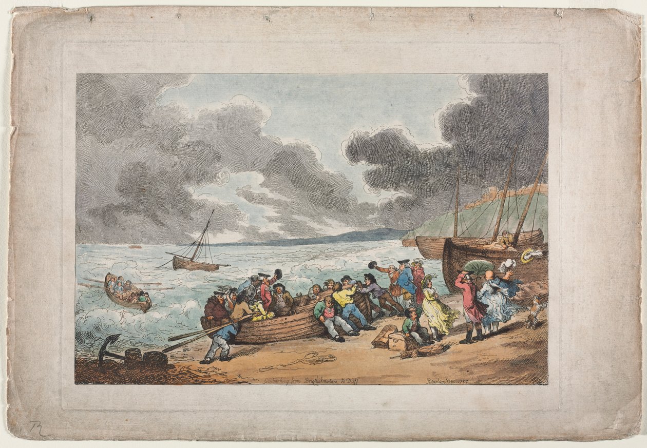 1787年，从Brighthelmstone登上Dieppe。 作者 托马斯·罗兰森