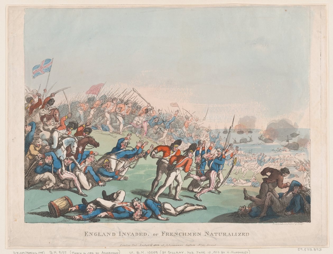 英国入侵或法国人归化，1803年。 作者 托马斯·罗兰森