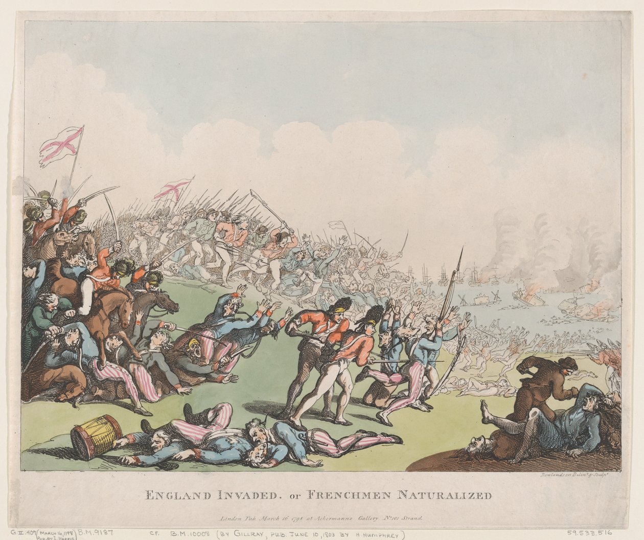 England Invaded, or Frenchmen Naturalized, March 16, 1798., March 16, 1798. 作者 托马斯·罗兰森