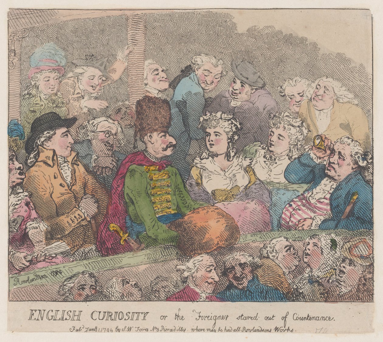English Curiosity or The Foreigner Stared Out of Countenance, January 1, 1794. 作者 托马斯·罗兰森