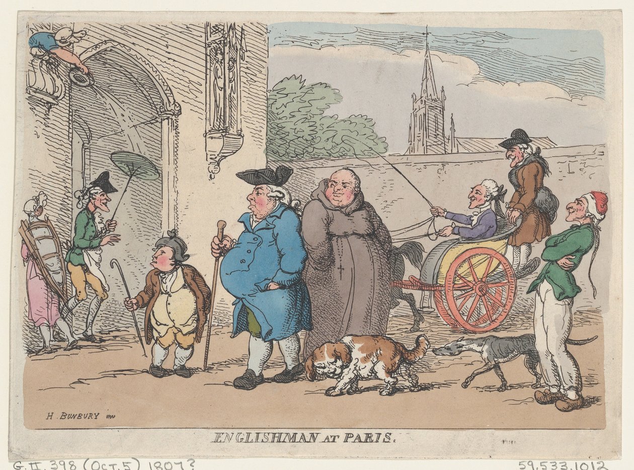 英国人在巴黎，1807年。 作者 托马斯·罗兰森