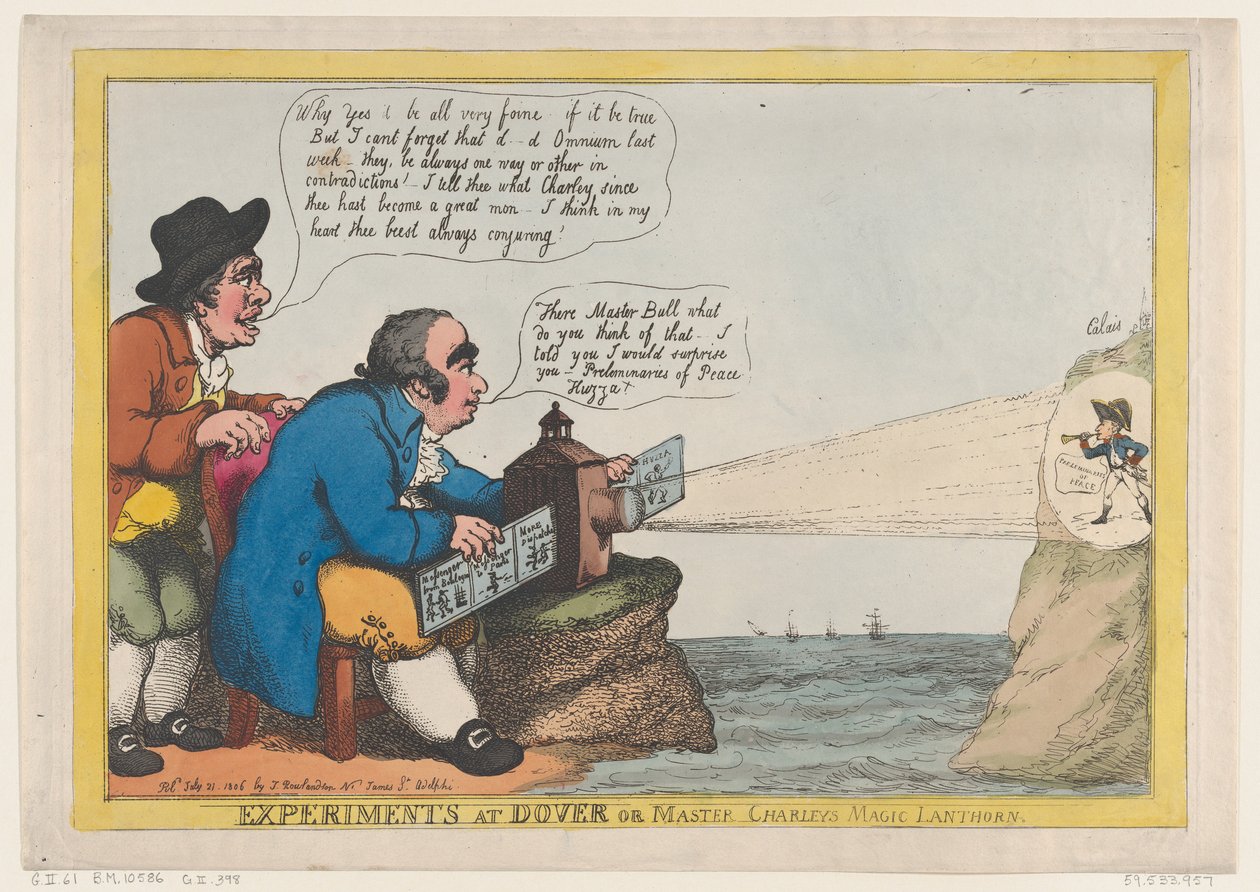 在多佛尔的实验或查利大师的魔法兰斯恩，1806年7月21日。, July 21, 1806. 作者 托马斯·罗兰森