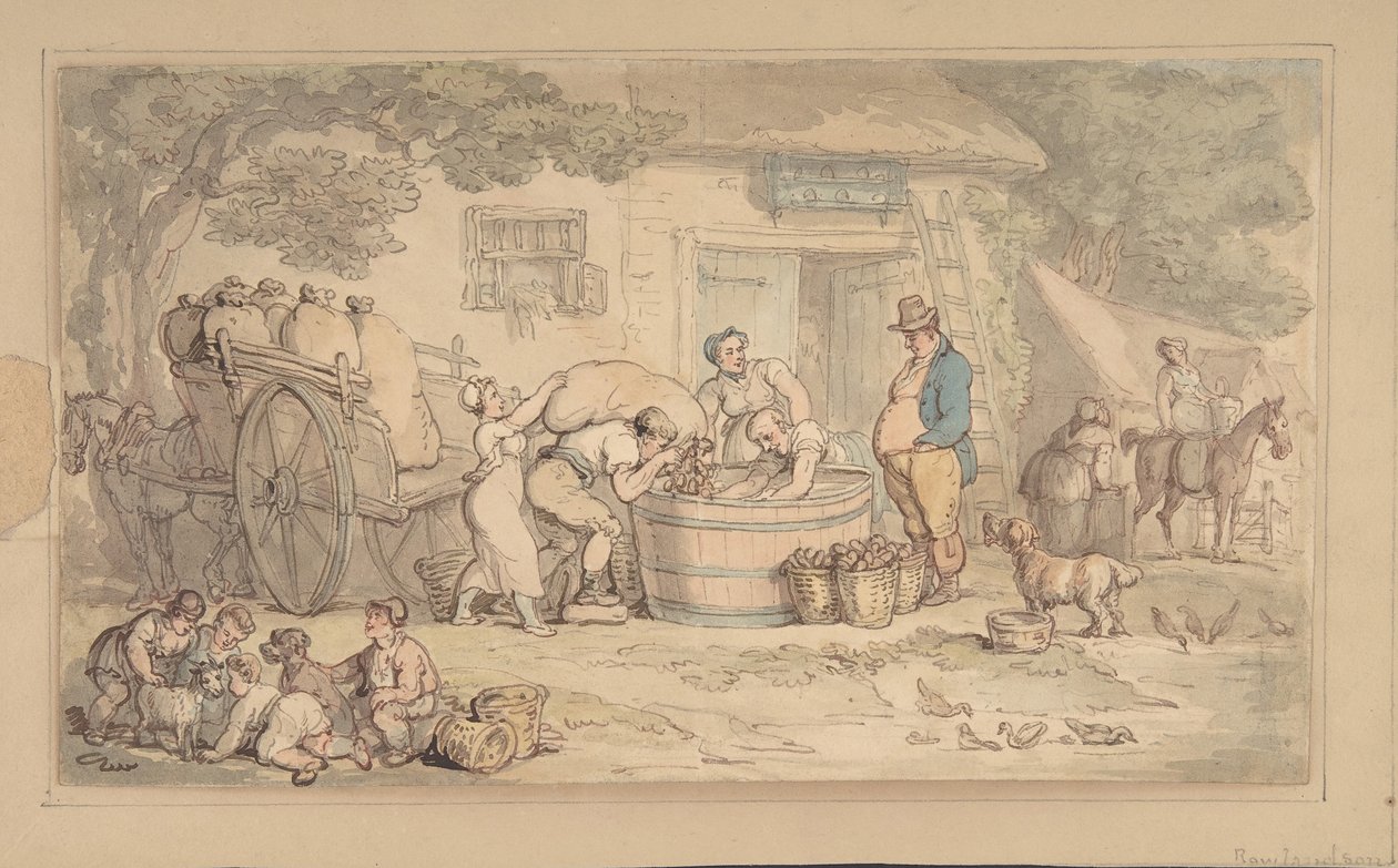 耕作场景，1780-1827。 作者 托马斯·罗兰森