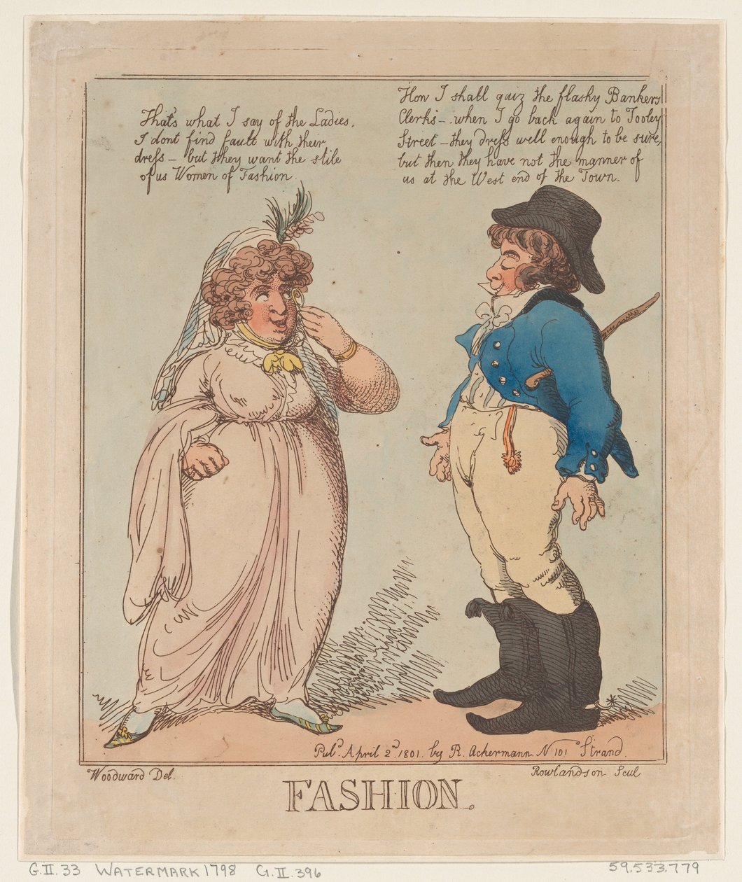 时尚，1801年4月2日。，1801年4月2日。 作者 托马斯·罗兰森