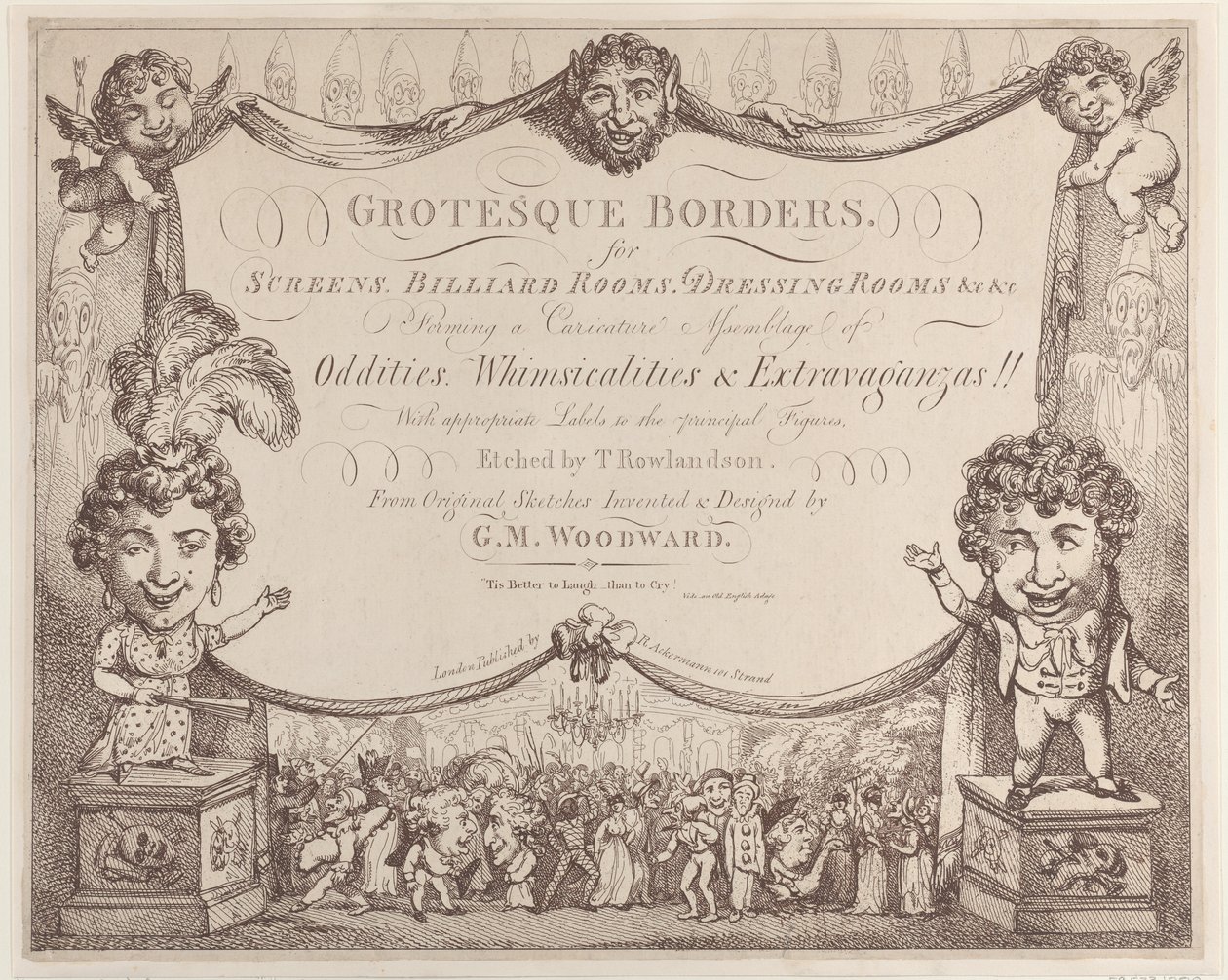 Grotesque Borders for Screens, Billiard Rooms, Dressing Rooms, &c &c, 1799-1800., 1799-1800. 作者 托马斯·罗兰森