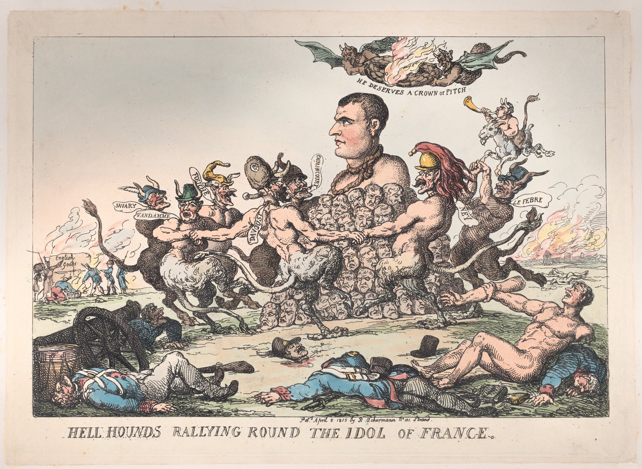 Hell Hounds Rallying Round the Idol of France, April 8, 1815. , April 8, 1815. 作者 托马斯·罗兰森