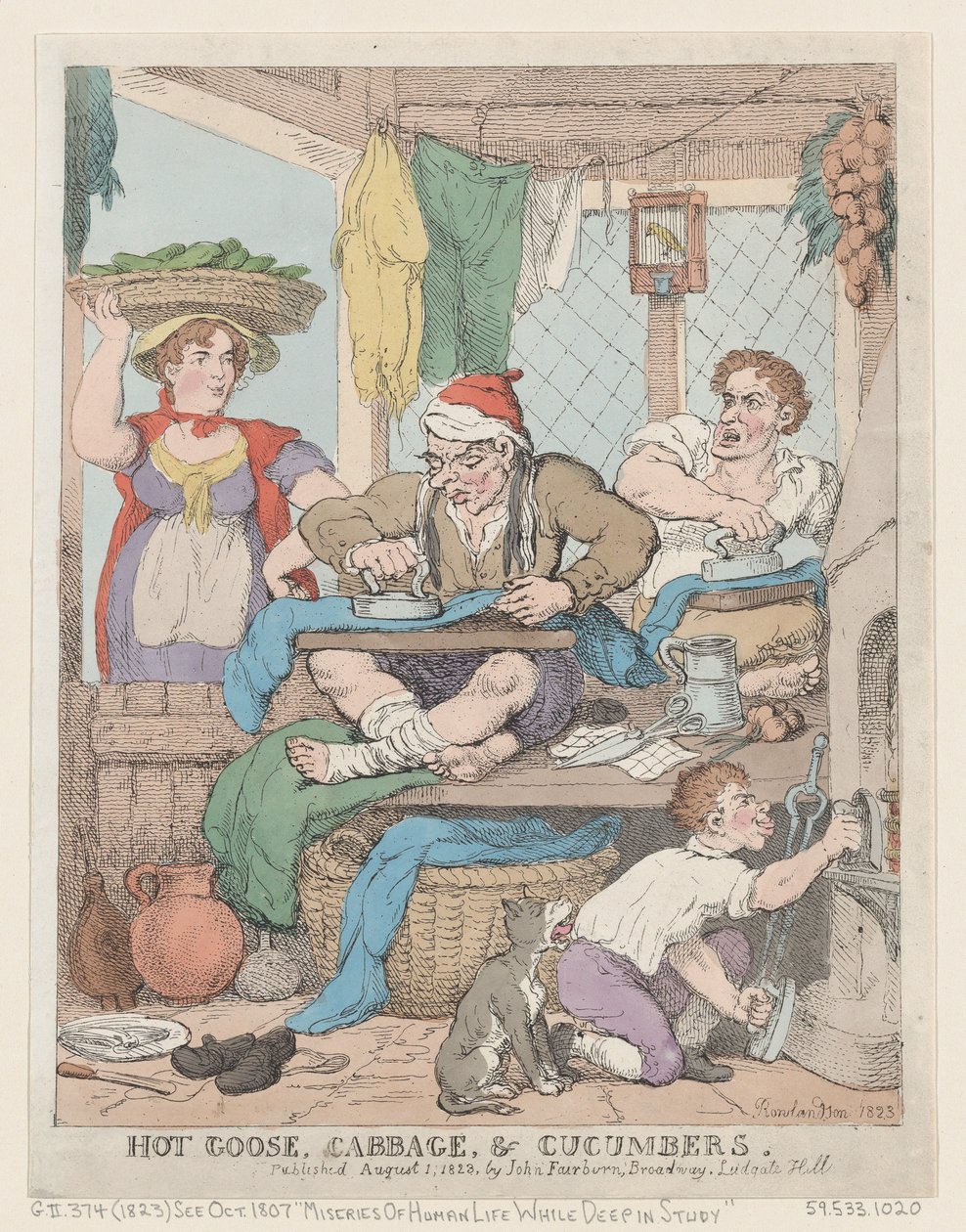 Hot Goose, Cabbage & Cucumbers, 1823., 1823. 作者 托马斯·罗兰森