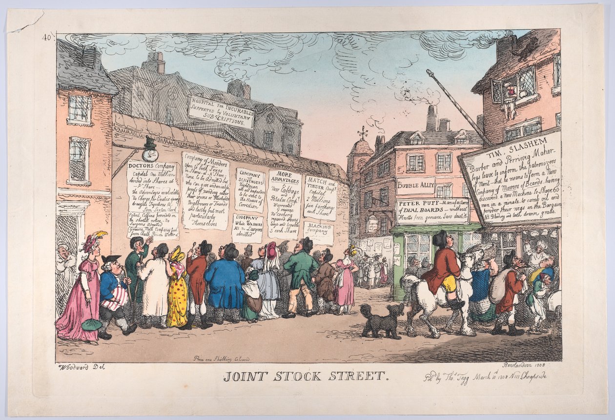 Joint Stock Street, March 10, 1808., March 10, 1808. 作者 托马斯·罗兰森