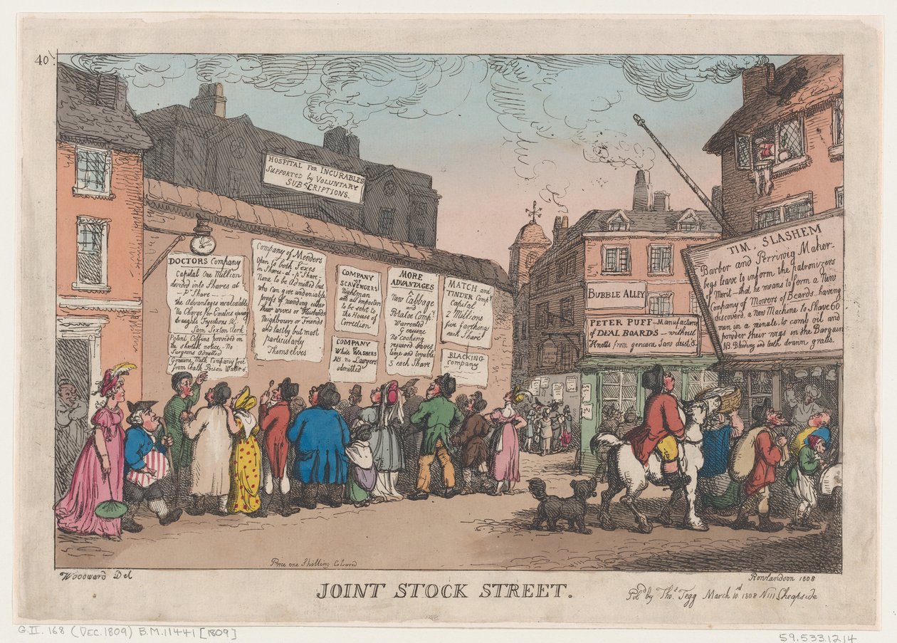 Joint Stock Street, March 10, 1808., March 10, 1808. 作者 托马斯·罗兰森