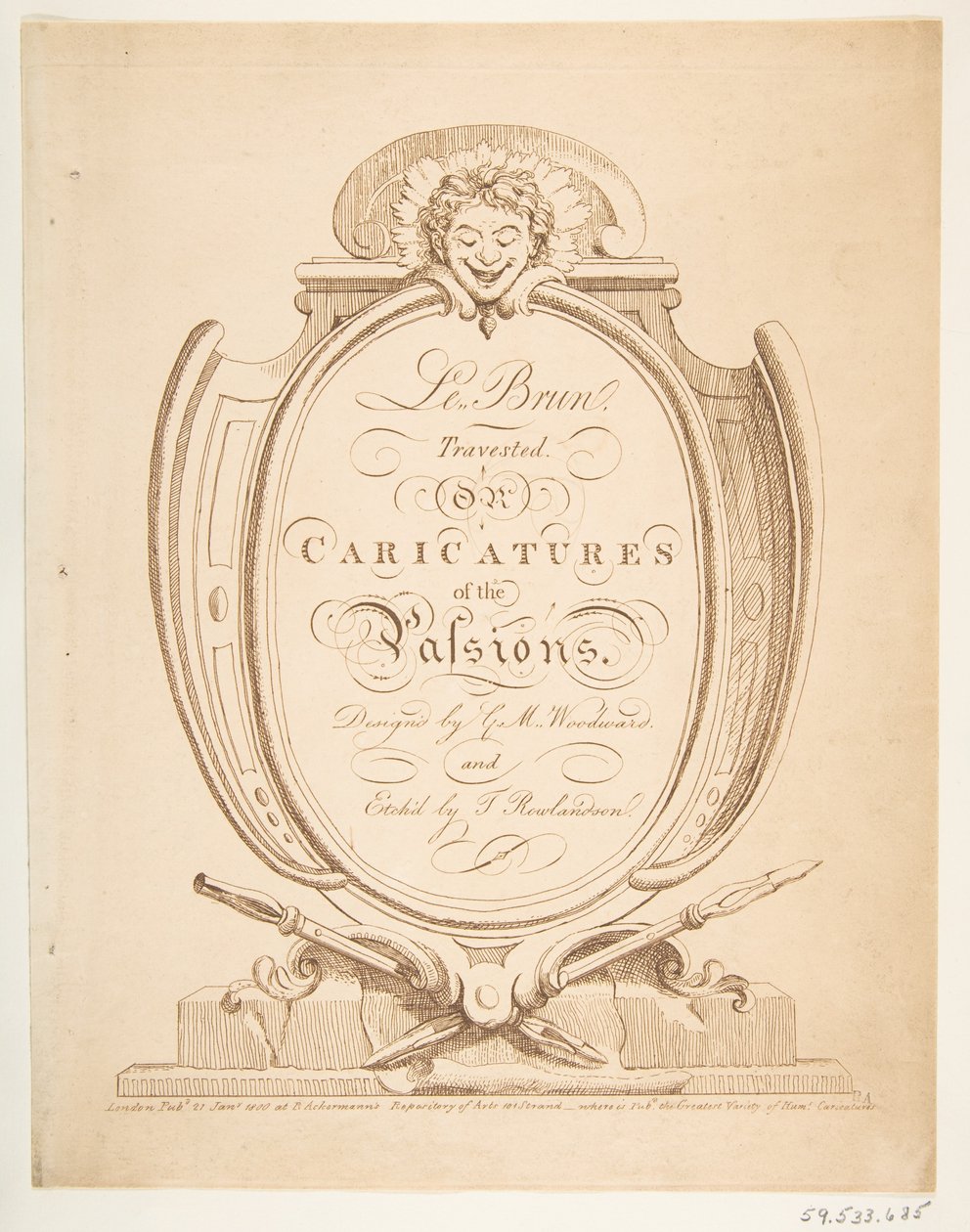 Le Brun Travested, or Caricatures of the Passions, January-February 1800. 作者 托马斯·罗兰森