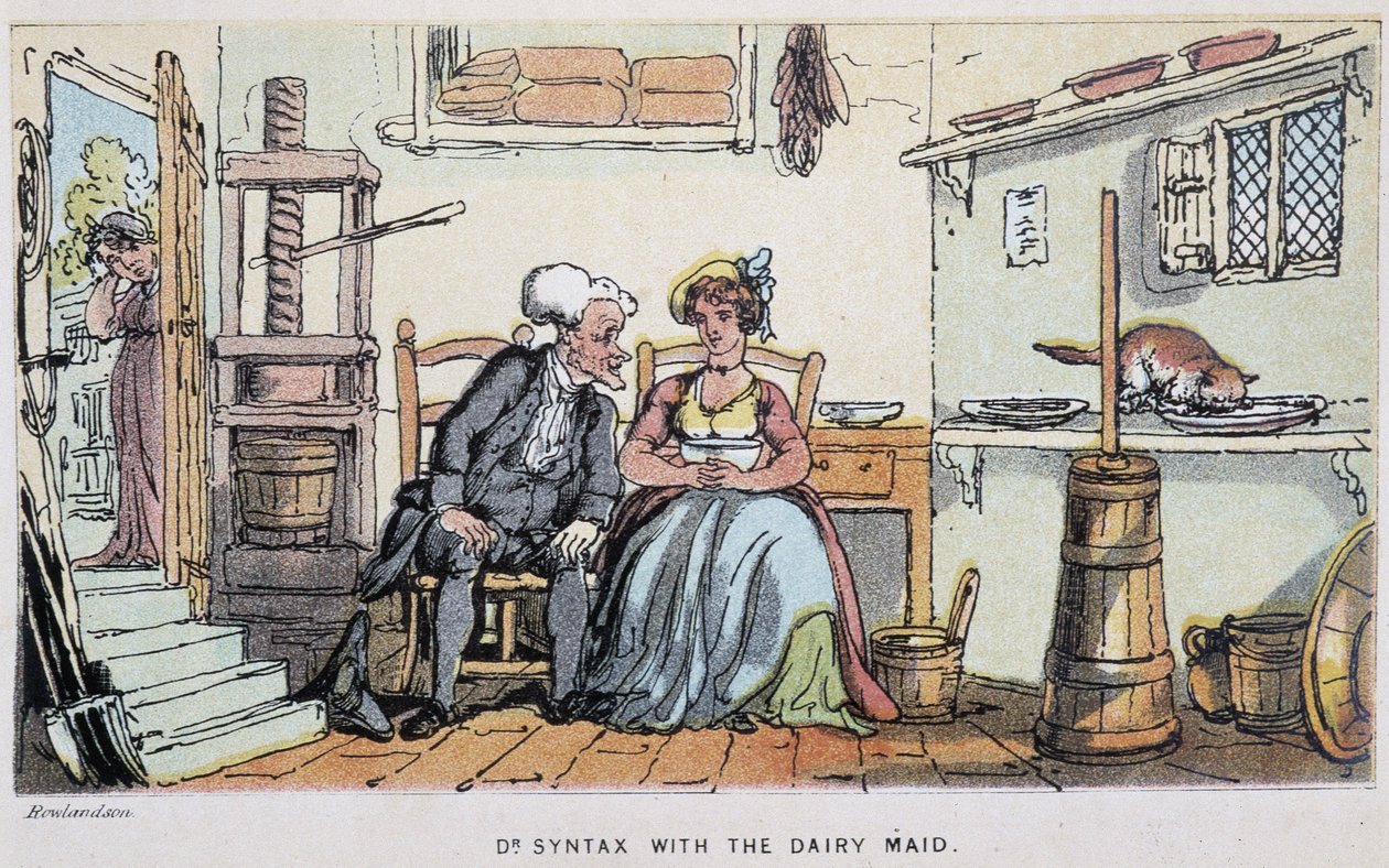 Le docteur avec une servee - 在““句法博士的三趟旅程：寻找风景如画的安慰和妻子”中，威廉·康姆着，生病了。 罗兰森 作者 托马斯·罗兰森