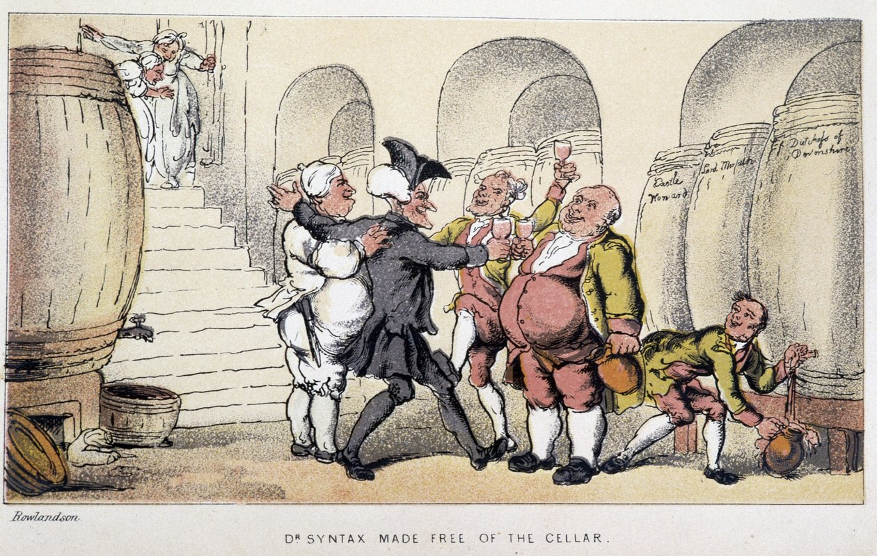 Le docteur dans un cellar ou un Cave - 在““句法博士的三趟旅程：寻找风景如画的安慰和妻子”中，威廉康姆，生病了。 罗兰森 作者 托马斯·罗兰森