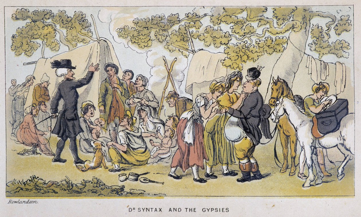 Le docteur et les Gypsies (ou Romanichels) - 在“句法博士的三趟旅程：寻找风景如画的安慰和妻子”中，威廉·康姆，生病了。 罗兰森 作者 托马斯·罗兰森